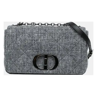 Dior Grey Medium Tweed Macrocannage Caro Bag