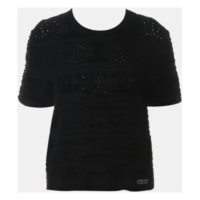 Chanel Black Cotton, Acetate Logo Top