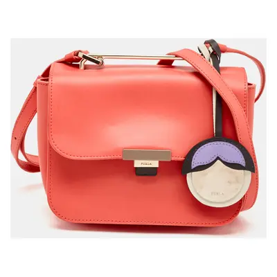 Furla Orange Leather Elisir Crossbody Bag