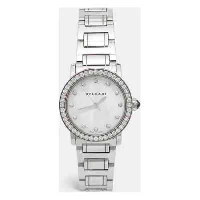 Bvlgari Mother Of Pearl Diamond Stainless Steel Bvlgari Bvlgari