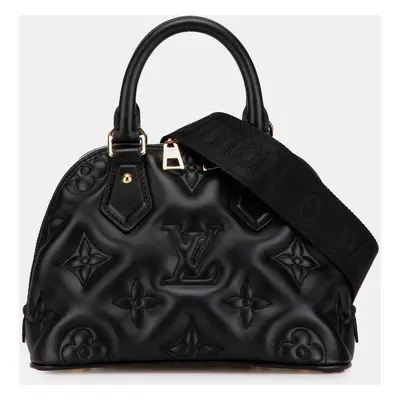 Louis Vuitton Black Monogram Calfskin Bubblegram Alma BB