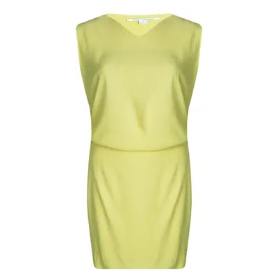 Diane Von Furstenberg Yellow Sleeveless Drop Waist Gagon Dress