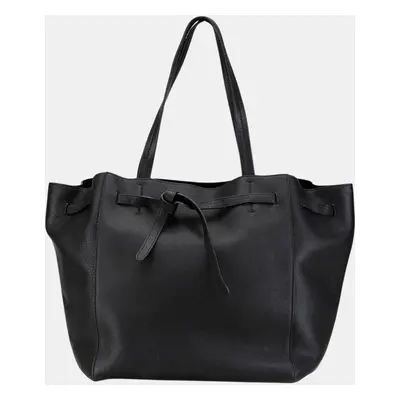 Celine Black Small Leather Phantom Cabas Tote