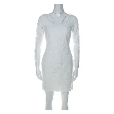 Diane von Furstenberg Off White Long Sleeve Zarita Lace Dress