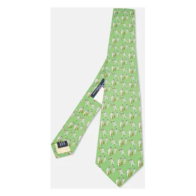 Ralph Lauren Green Cricket Print Silk Tie