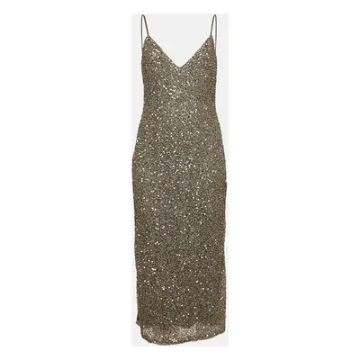 Alice + Olivia Green Sequin Embellished Nylon Mini Slip Dress