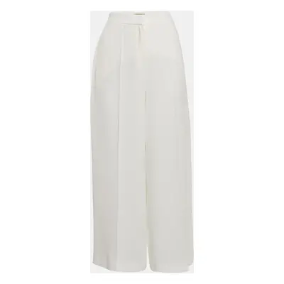 Elie Saab White Crepe Wide Leg Trousers