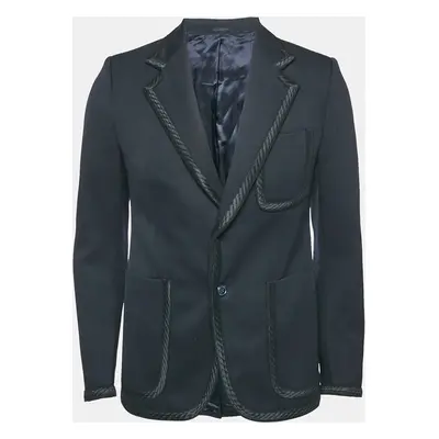 Alexander McQueen Navy Blue Wool Single Breasted Blazer