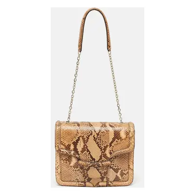 Alexander McQueen Brown Python Heroine Chain Shoulder Bag