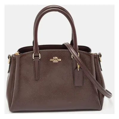 Coach Burgundy Patent Leather Mini Sage Carryall Satchel