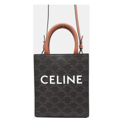 Celine Tan Pvc/Leather Mini Vertical Cabas Tote Bag