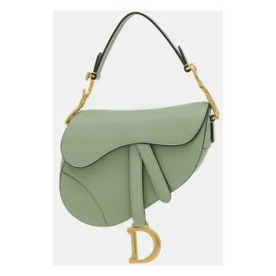 Dior Green Leather Saddle Handbag