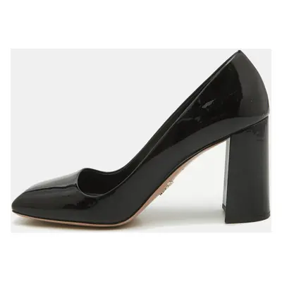 Prada Black Patent Leather Block Heel Pumps Size