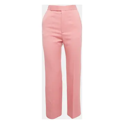 Celine Pink Wool Drill Wide-Leg Trousers