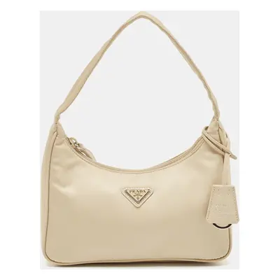 Prada Cream Nylon Re-Edition Bag