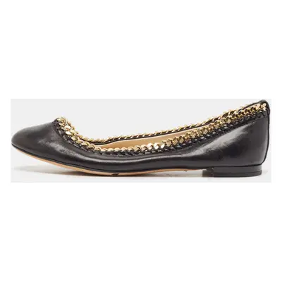 Giuseppe Zanotti Black Leather Ballet Flats Size