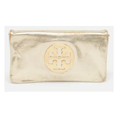 Tory Burch Gold Leather Reva Chain Clutch