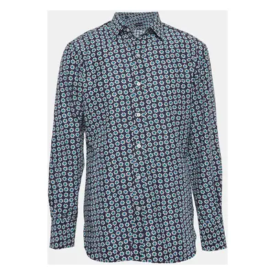 Tom Ford Blue Floral Print Poplin Shirt