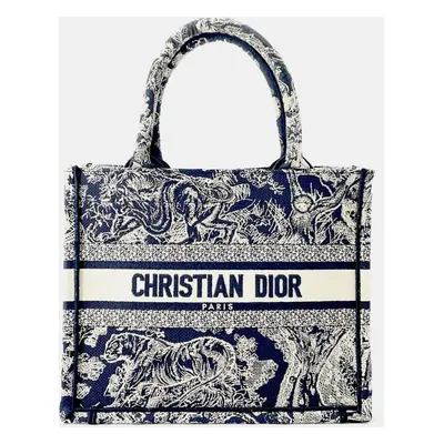 Dior Book Tote Reverse Toile De Jouy Navy Canvas Size Small