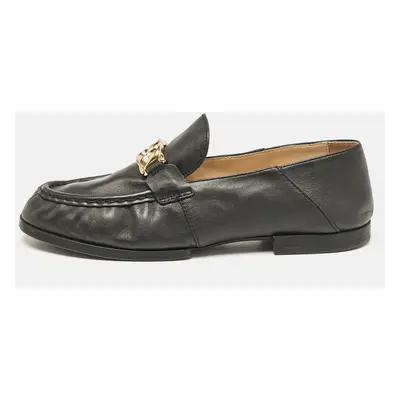 Tod's Black Leather Slip On Penny Loafers Size