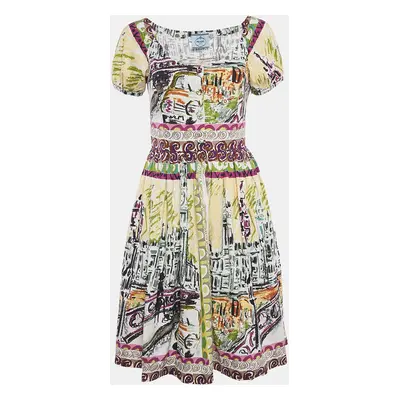 Prada Multicolor Printed Cotton Mini Dress