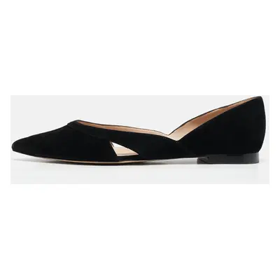 Stuart Weitzman Black Suede ​Emilia Pointed Toe Ballet Flats Size 39.5