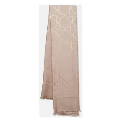 Dior Beige Cannage Silk Blend Square Scarf