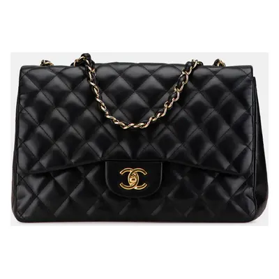 Chanel Black Jumbo Classic Lambskin Single Flap