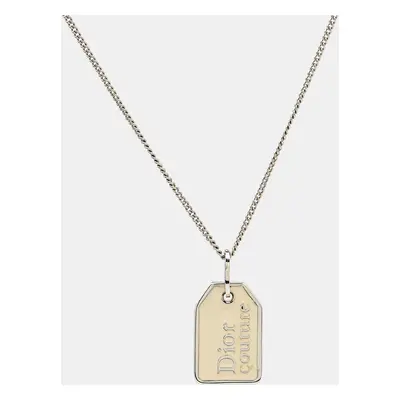 Dior Oblique Enamel Silver Tone Necklace