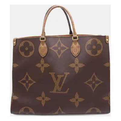 Louis Vuitton Red/Reverse Canvas Monogram Giant Onthego GM Tote Bag