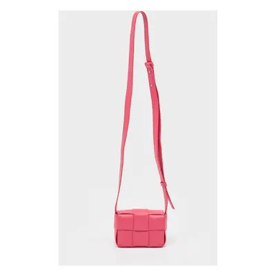 Bottega Veneta Fuchsia Intreccio Leather Mini Cassette Crossbody Bag