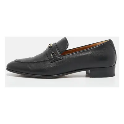 Gucci Black Leather Interlocking G Loafers Size