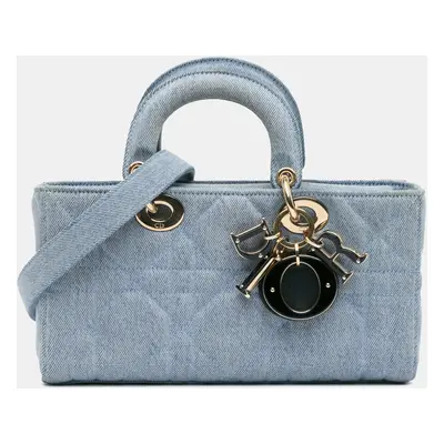 Dior Blue Small Denim Macrocannage Lady D Joy