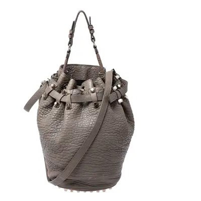 Alexander Wang Taupe Textured Leather Diego Bucket Bag