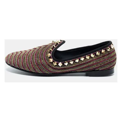 Giuseppe Zanotti Multicolor Embellished Suede Smoking Slippers Size