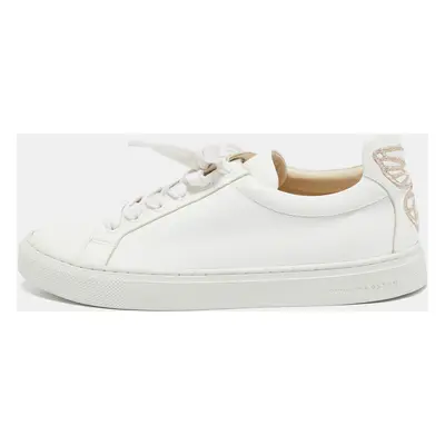 Sophia Webster White Leather Butterfly Low Top Sneakers Size