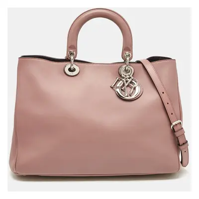 Dior Old Rose Leather Large Diorissimo Shopper Tote