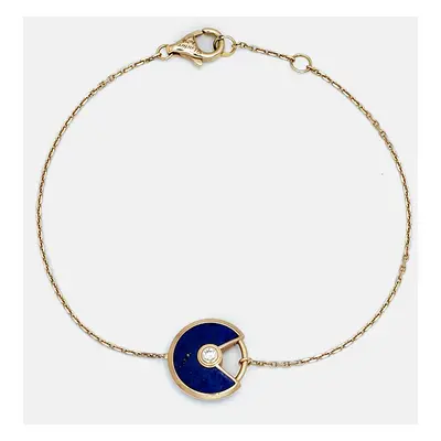 Cartier Amulette De Cartier Diamond, Lapis Lazuli 18k Yellow Gold Model Bracelet