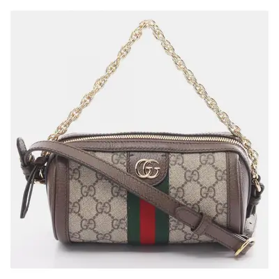 Gucci Ophidia Gg Supreme Coated Canvas Leather Beige Brown Multicolor Shoulder Bag