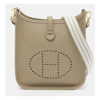 Hermes Beige Leather Evelyne TPM Crossbody Bag