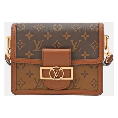 Louis Vuitton Brown Canvas Monogram Reverse Dauphine mini Shoulder Bag