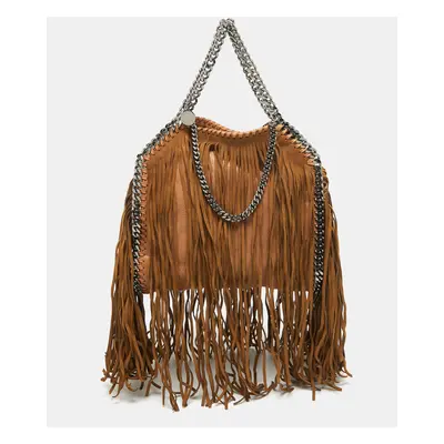 Stella McCartney Brown Faux Suede Falabella Fringe Bag