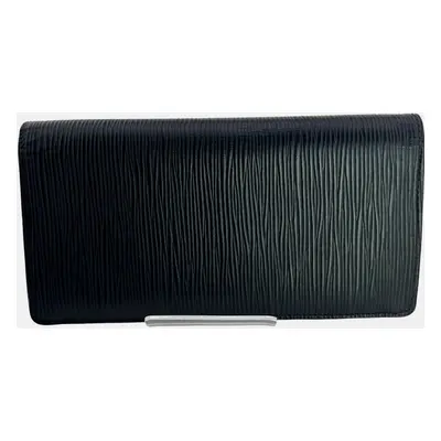 Louis Vuitton Noir Epi Leather Brazza Long Wallet