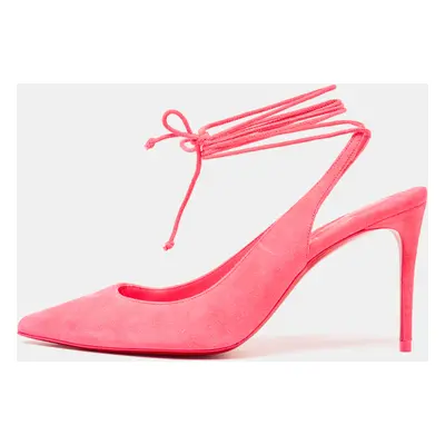 Christian Louboutin Pink Suede Lace Up Kate Pumps Size