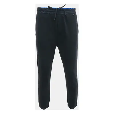 Prada Navy Blue Cotton Zip Detail Jogger Pants