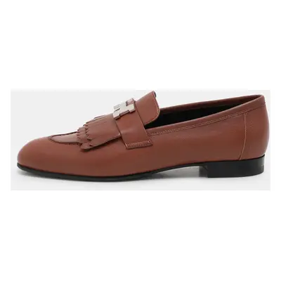 Hermes Brown Leather Royal Loafers & Moccasins Size