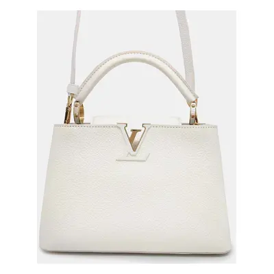 Louis Vuitton White Taurillon Leather Capucines BB Handbag