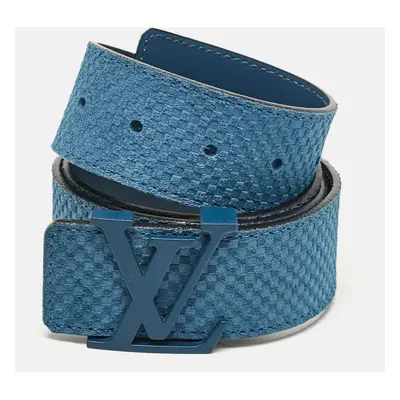 Louis Vuitton Blue Mini Damier Suede LV Initiales Belt