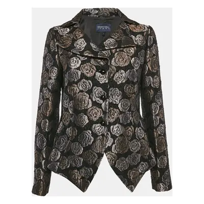 Emporio Armani Jeans Black Floral Jacquard Button Front Blazer