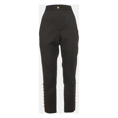 Dolce & Gabbana Black Cotton Contrast Tape Detail Trousers